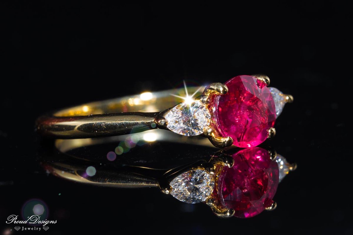 ProudDesigns_'s tweet photo. Just finished this 18k ruby and diamond engagement ring. This natural ruby was one of the nicest I’ve had the pleasure to work with. #ruby #engagementring #prouddesignsjewelry https://t.co/91swkcNq0T
