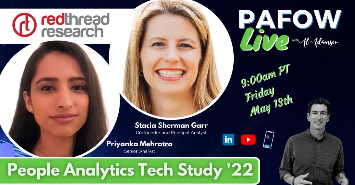 redthreadre's tweet photo. Wondering what the current #peopleanalyticstech landscape looks like and how it has changed over the past year?

Hear about it from @StaciaGarr &amp; @PriyankaMehr when they join @aladamsen on @PAFOWglobal Live TOMORROW at 12 PM ET!

Sign up: https://t.co/hwkjLs43eJ https://t.co/0ZqA8sRJhe