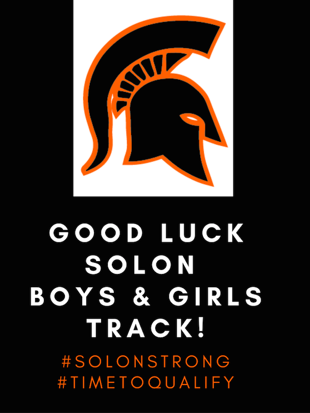 club_solon's tweet photo. Good luck tonight @ladyspartanstra and @SolonBoysTrack! #SOLONSTRONG #TIMETOQUALIFY https://t.co/VPGBgja0Ii
