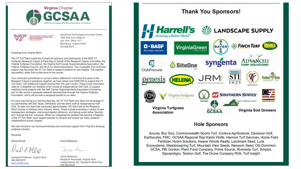 Mike Goatley (@vaturf) on Twitter photo On behalf of the <a href="/VTTurfgrass/">Virginia Tech Turfgrass Science</a> team we thank <a href="/VirginiaGCSA/">VGCSA</a>, <a href="/IndependenceGC/">Independence</a>, <a href="/TheVTF/">Virginia Turfgrass Foundation</a>, all sponsors, AND our golfers in the 2022 VT Turfgrass Research Classic & Field Day. We hope to see an even bigger crowd in 2023! Lots of great stuff in the works at <a href="/IndependenceGC/">Independence</a> #vaturf On behalf of the <a href="/VTTurfgrass/">Virginia Tech Turfgrass Science</a> team we thank <a href="/VirginiaGCSA/">VGCSA</a>, <a href="/IndependenceGC/">Independence</a>, <a href="/TheVTF/">Virginia Turfgrass Foundation</a>, all sponsors, AND our golfers in the 2022 VT Turfgrass Research Classic & Field Day. We hope to see an even bigger crowd in 2023! Lots of great stuff in the works at <a href="/IndependenceGC/">Independence</a> #vaturf
