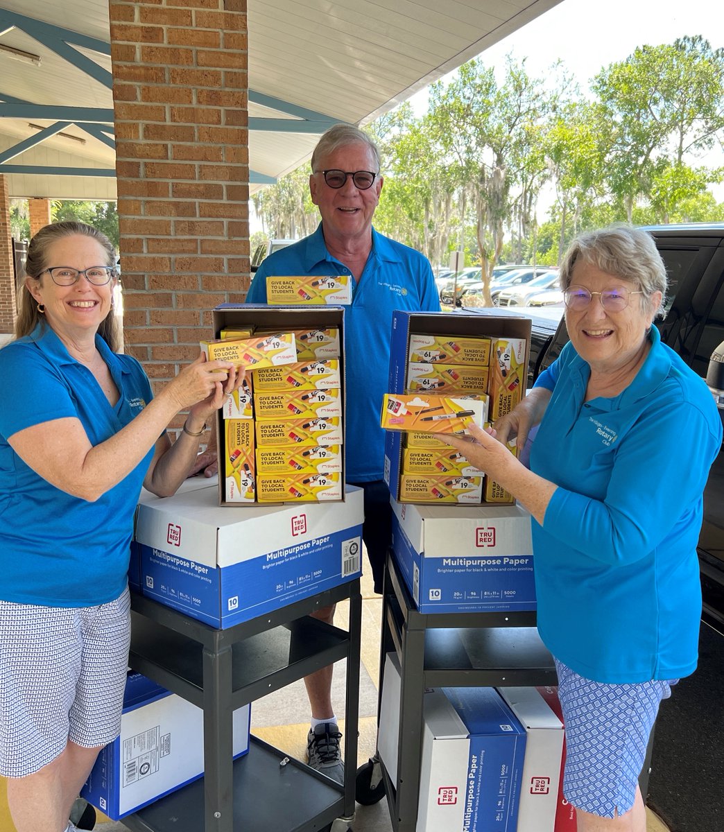 Thank you to The Villages Rotary Evening Club for dropping off school supplies for our summer program!
