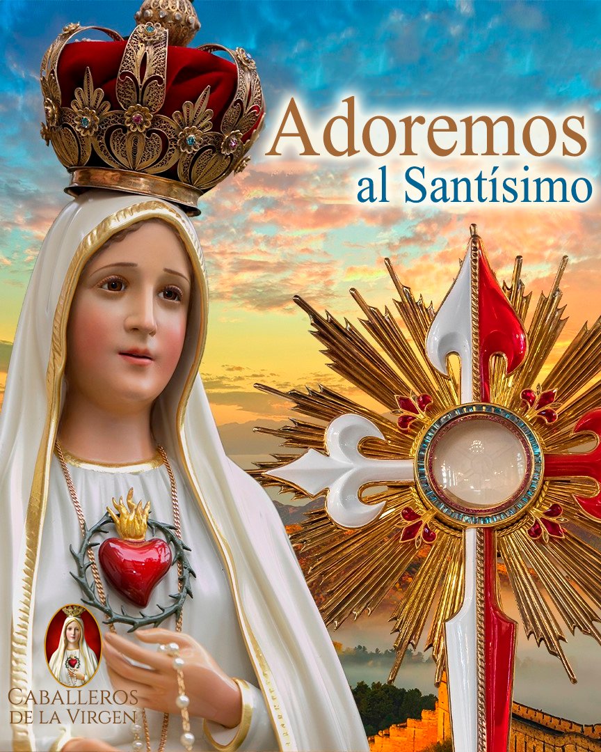 Cab_Virgen's tweet photo. Dios mío y Salvador mío, creo firmemente que estás presente en el Santísimo Sacramento del altar como verdadero Dios y verdadero Hombre. Creo que vuestro Cuerpo, Sangre, Alma y Divinidad están encerrados en ésta Santa Hostia aunque mis ojos en ella no te descubran. https://t.co/6zn2RxOSc4