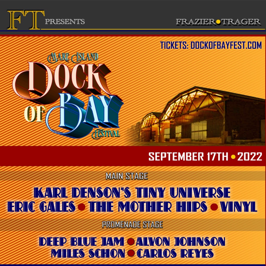 FrazierTrager's tweet image. The Mare Island Dock of Bay Music Festival is on Saturday September 17th from 2PM to 10PM. Music and brews with waterfront views and lots more! #musicfestivals, #livemusic, #karldenson, #themotherhips, #ericgales, #vinyl, #festivals
Get tickets: ow.ly/sarL50J5Hq8
