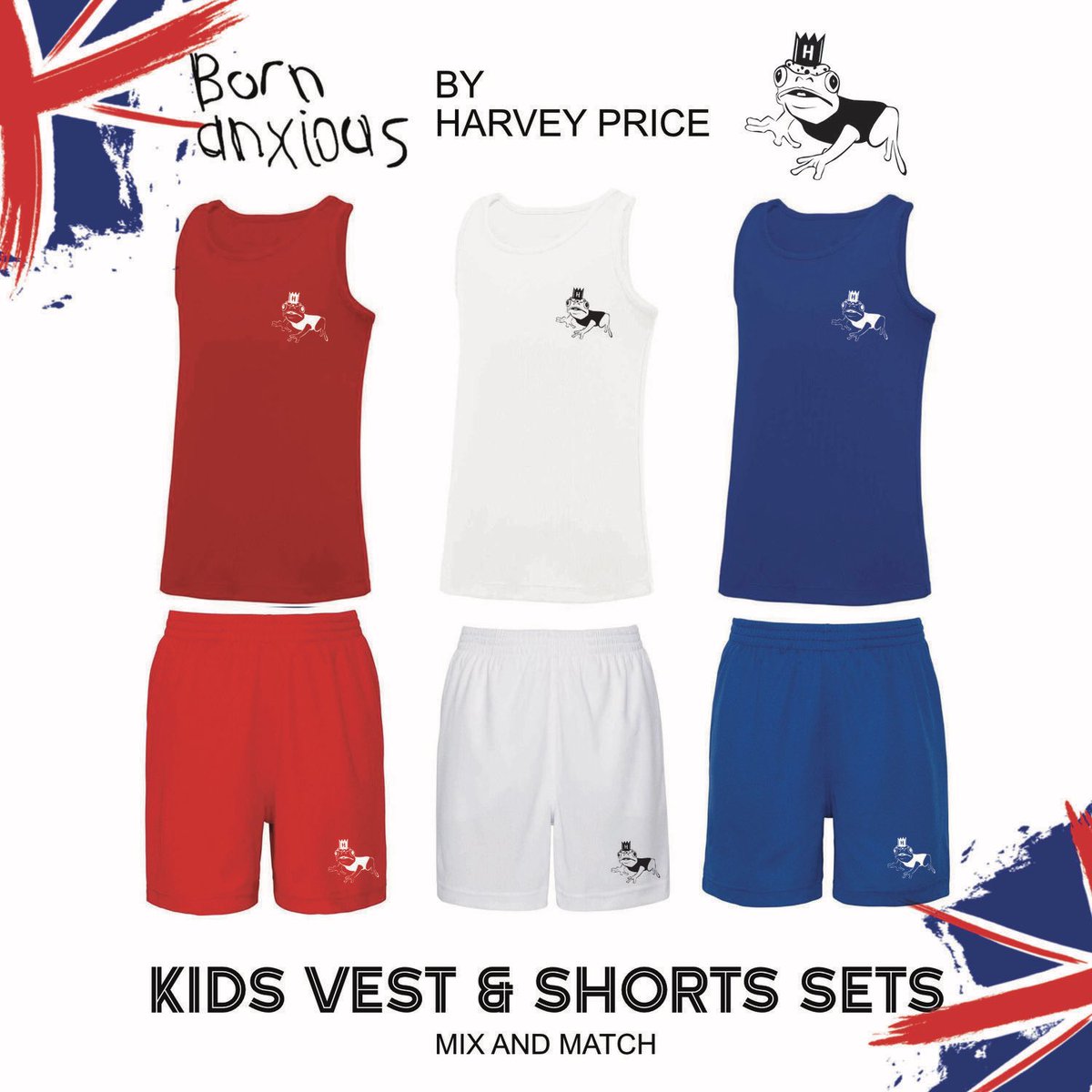 Well done Harvey!💖 Harvey releases a kids collection to compliment his adult basket ball sets in red white and blue🇬🇧 with each sale born anxious is also donating to the @annakennedyonlinecharity💚 Check the range out with the link here: bit.ly/3w771oT