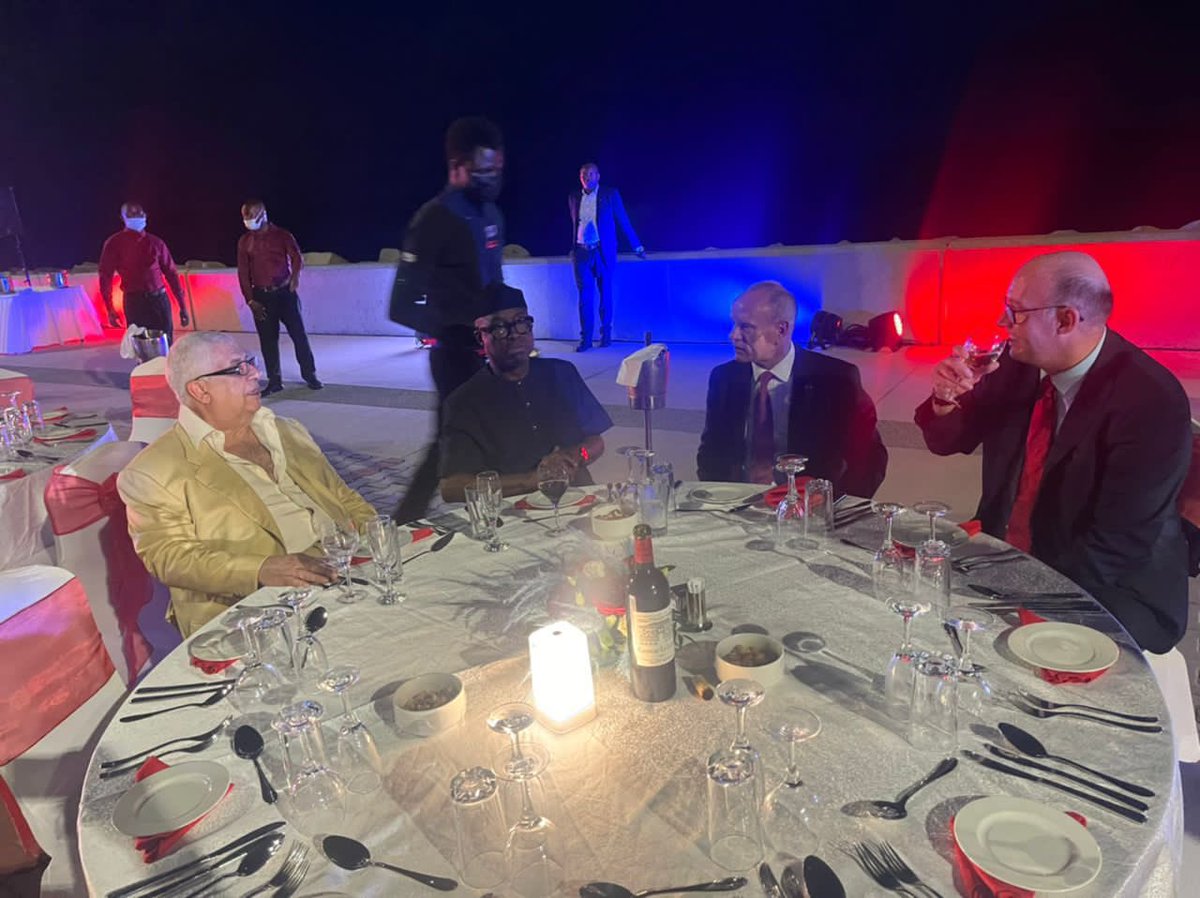 This evening, the British Deputy High Commissioner, Mr Ben Llewellyn-Jones OBE invited me to a reception and dinner with UK Minister for Exports, Minister Michael Freer MP in Lagos.