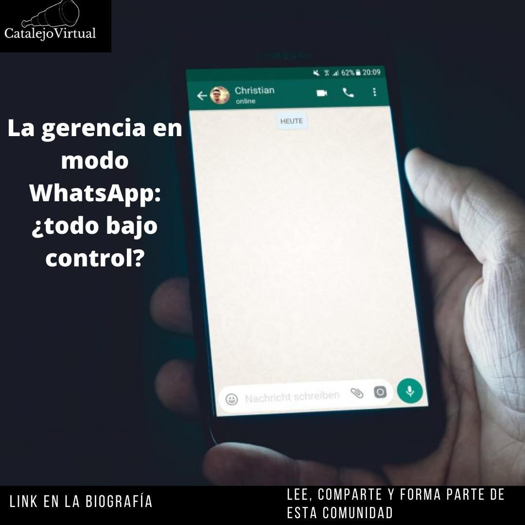 CatalejoVirtual's tweet photo. ¿Gerencias en modo WhatsApp? ¿Crees tener todo bajo control?
En esta oportunidad el Ing. @rrosaleslinares te trae una lectura dónde hace una interesante reflexión acerca del uso gerencial y "gratuito" que se realiza mediante la app whatsapp.
https://t.co/1pLotP6SwE https://t.co/kcRQP3W1vd