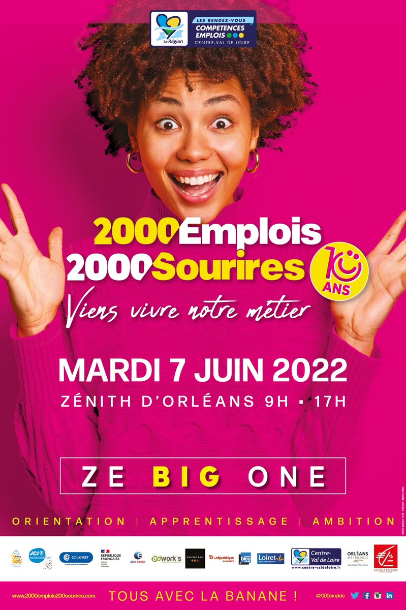 10 ans ça se fête !
40 000 visiteurs  80 000 offres proposées <a href="/RCValdeLoire/">Région Centre-Val de Loire</a> <a href="/CE_LoireCentre/">Caisse d'Epargne Loire-Centre</a> <a href="/adworks_interim/">Adwork's Travail Temporaire</a> @poleemploi_RCVL
