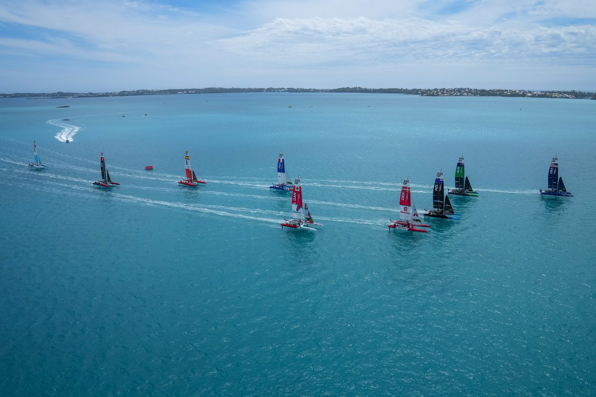 SailGP's tweet photo. Full fleet training days 😍 

#BermudaSGP https://t.co/hIIOKgqHmM
