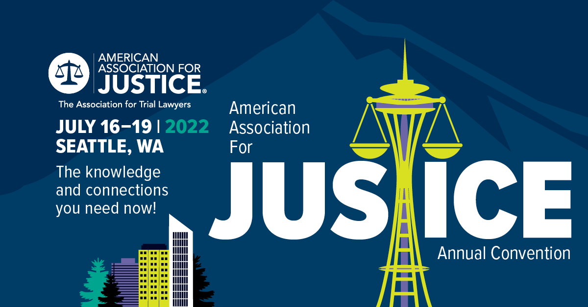 JusticeDotOrg's tweet photo. Get the knowledge and connections you need at the AAJ 2022 Annual Convention. #aaj2022annual #aajevents #aajeducation #aajcommunity → https://t.co/ZHZA1JsAUF https://t.co/sYBrIAzZWc