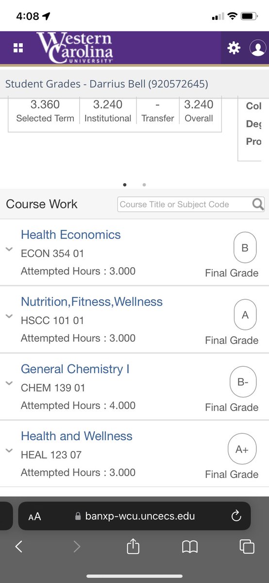 Had a lot of ups and downs in CFB. But my grades were always up #finishstrong
