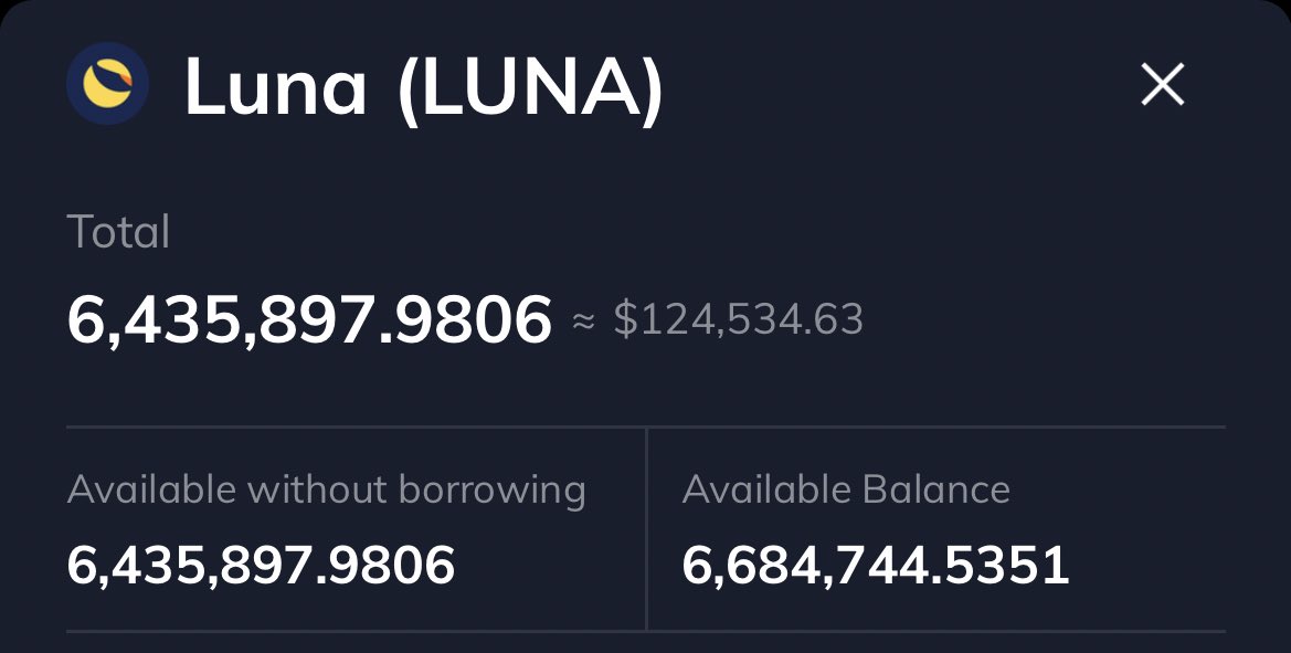 AshCrypto's tweet photo. I finally bought the $LUNA bottom after 24 failed tries. https://t.co/BQktpoL50X