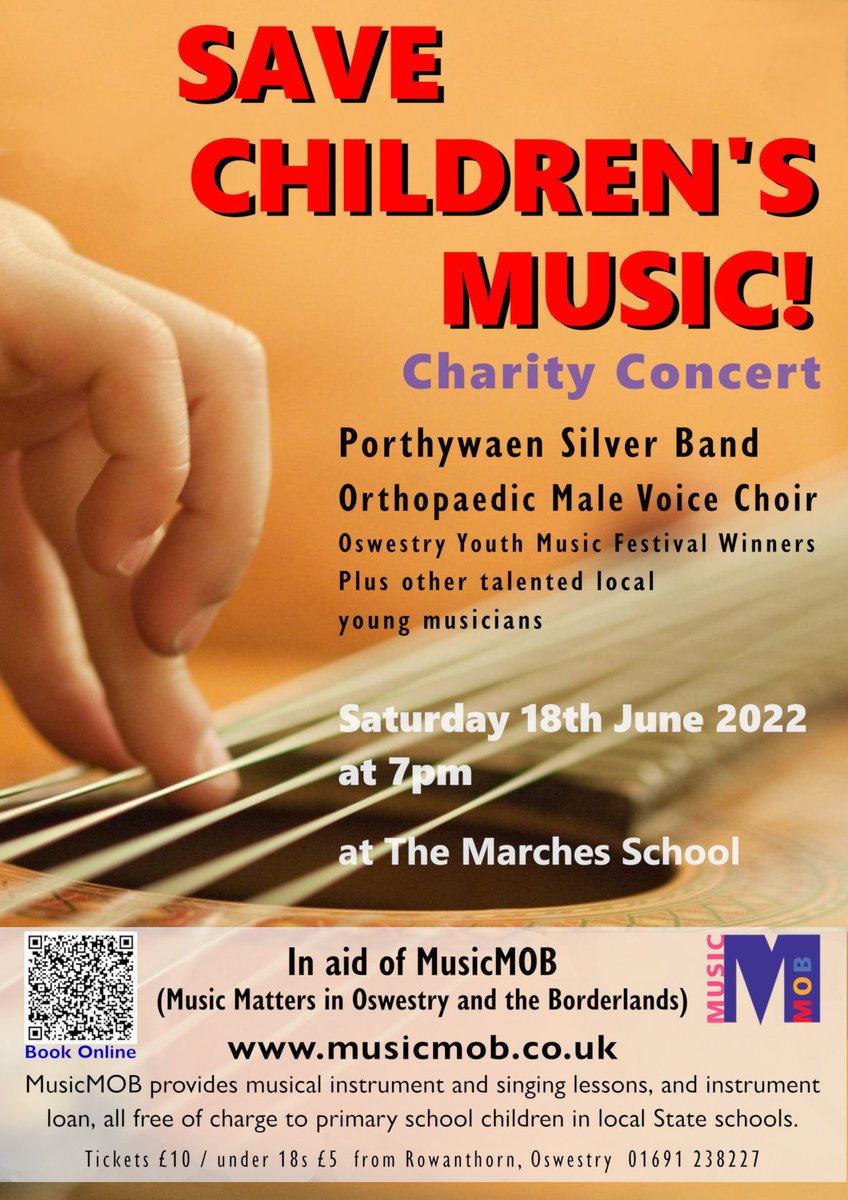 MusicMOB1's tweet photo. Our 'Launch Concert' will finally take place in June, after delays due to the pandemic.
Help us to continue to provide free instrument and singing lessons to children in local State schools.
We current provide for 63, to go up to 80 next term.
#musiceducation #Oswestry https://t.co/y3BFo6f47D