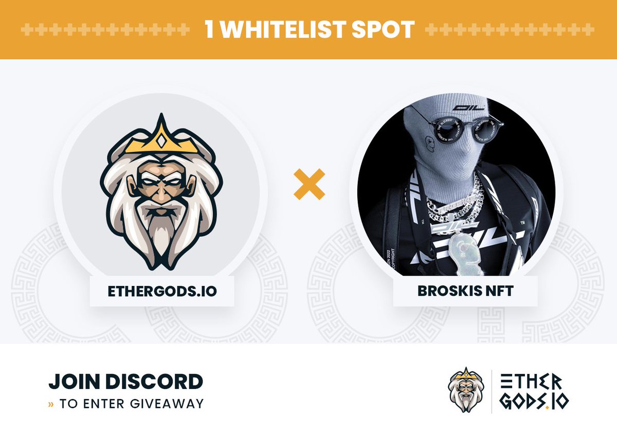 ethergodsio's tweet photo. We're doing another giveaway for a WL spot! This time for @broskisnft 

To Enter👇🏻
1. Follow @ethergodsio &amp; @broskisnft 
2. 🔁 + ♥️ + Tag 3 Friends
3. Join both discords! 
➡️https://t.co/HksVfso8Sd ➡️https://t.co/cuC0ahtBGE

Winner announced in after the weekend 16th of May 🏆 https://t.co/VxWW2QmExU