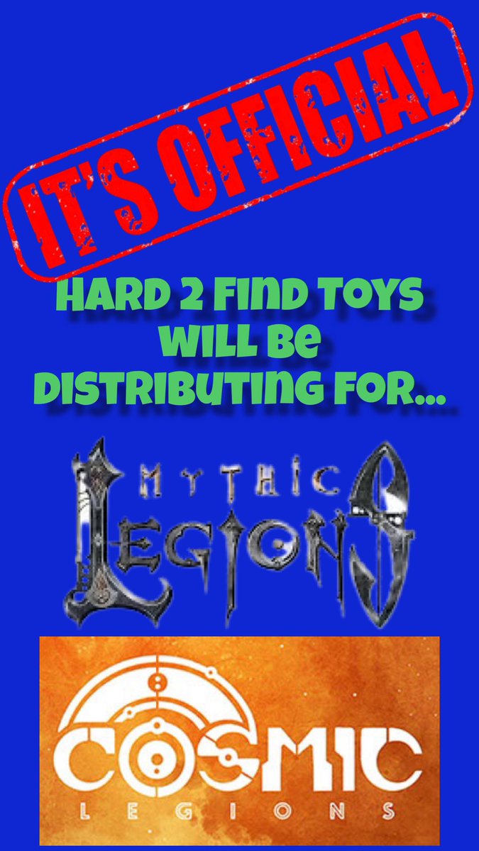 FindHard2's tweet image. Happy to announce we will be distributing for Mythic Legions and Cosmic Legions.

Be sure to follow us on IG: hard2findtoys 

#MythicLegions 
#cosmiclegions 
#hard2findtoys