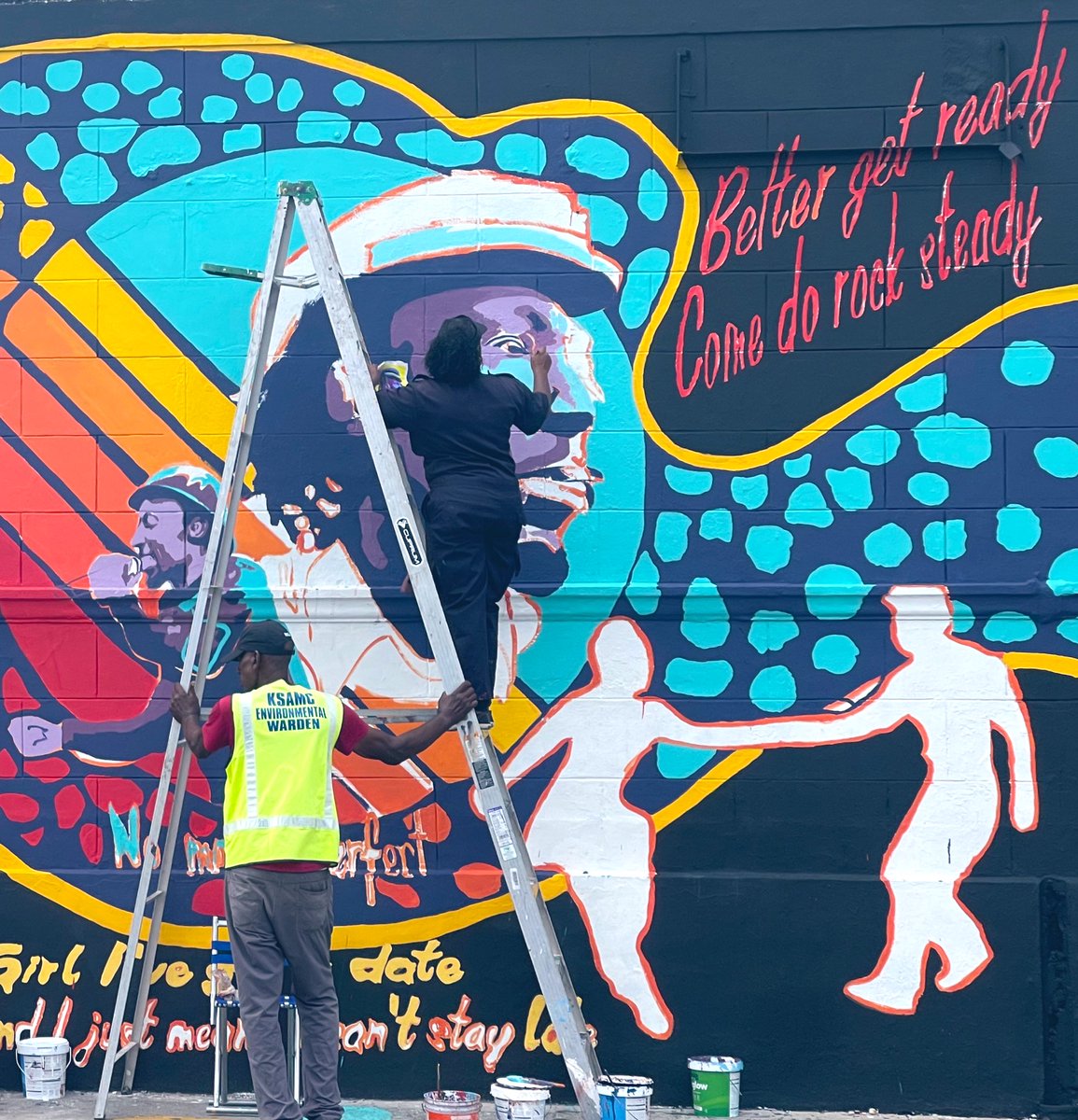 The great Alton Ellis!

@MayorWilliamsJA transforming downtown Kingston, one Mural at a time 👏🏼

Mural Artistry by Kristina Rowe

#StillBelieving
#DowntownKingston
#KingstonCity
#WorkinProgress
