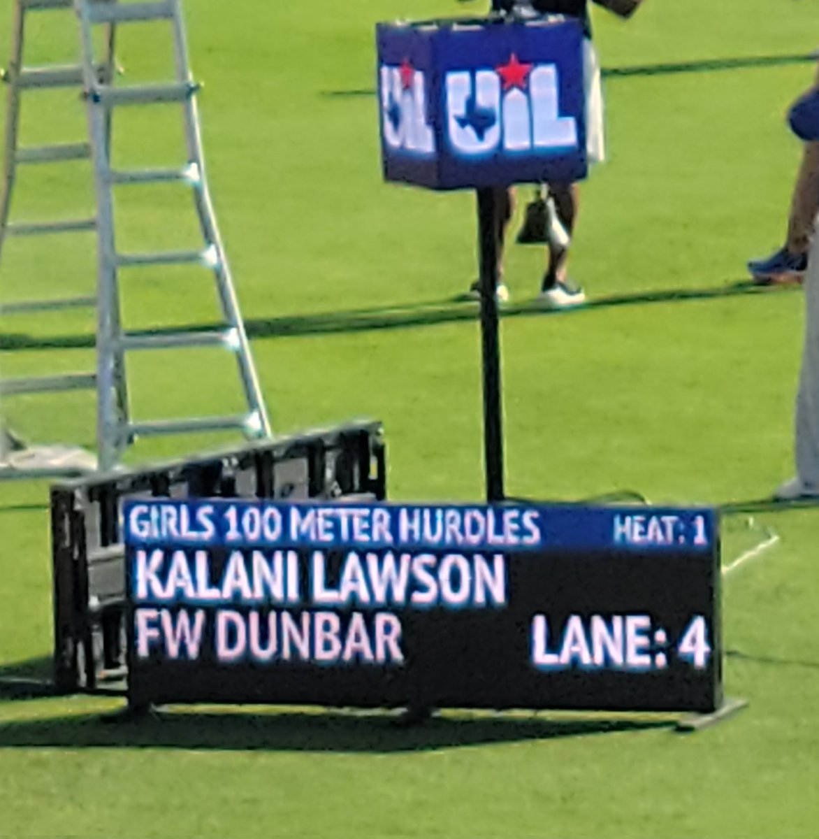 FWISD Athletics (@fwisdathletics) on Twitter photo .<a href="/DunbarFWISD/">Dunbar High School</a> freshman Kalani Lawson competes in the #UILState 4A Girls 100m Hurdles, her second event today.
<a href="/FortWorthISD/">Fort Worth Independent School District</a> <a href="/AD_DrLisa/">Lisa L Langston, PhD</a> .<a href="/DunbarFWISD/">Dunbar High School</a> freshman Kalani Lawson competes in the #UILState 4A Girls 100m Hurdles, her second event today.
<a href="/FortWorthISD/">Fort Worth Independent School District</a> <a href="/AD_DrLisa/">Lisa L Langston, PhD</a>