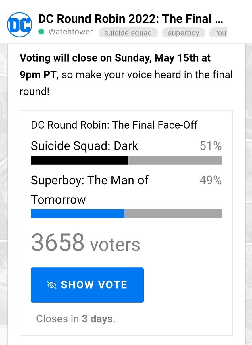 Watson_DCSJ's tweet photo. They found the guy that wanted Jason Todd gone, and it only took 34 years. 4:30pm vs 6:05pm. https://t.co/VcUXaOAPno