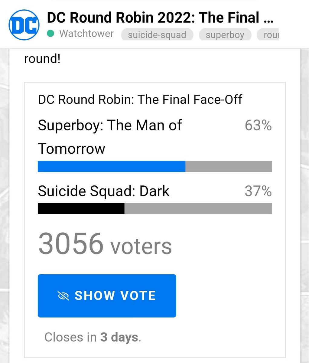 Watson_DCSJ's tweet photo. They found the guy that wanted Jason Todd gone, and it only took 34 years. 4:30pm vs 6:05pm. https://t.co/VcUXaOAPno