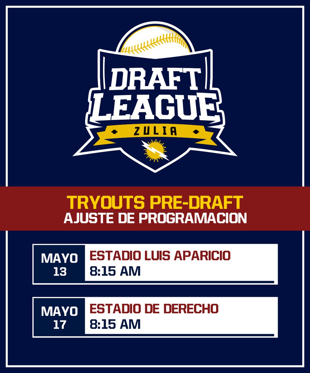 draftleague_zul's tweet photo. Los tryouts que originalmente tomaban lugar el 11, 12 y 13 de Mayo ahora tomarán lugar los días 13 y 17 de Mayo
2/3🧵 https://t.co/tecSax90nQ
