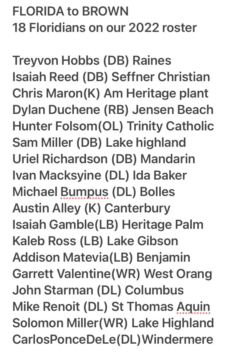 Willie Edwards (@coachw_edwards) on Twitter photo Florida has been good to us <a href="/BrownUFootball/">Brown University Football</a> We’re looking to add more to the brotherhood. Who’s next? If you can ball, have the grades … it can happen here! 18 Floridans on our 2022 roster. We’re committed to the sunshine ☀️ state! 😎 Florida has been good to us <a href="/BrownUFootball/">Brown University Football</a> We’re looking to add more to the brotherhood. Who’s next? If you can ball, have the grades … it can happen here! 18 Floridans on our 2022 roster. We’re committed to the sunshine ☀️ state! 😎