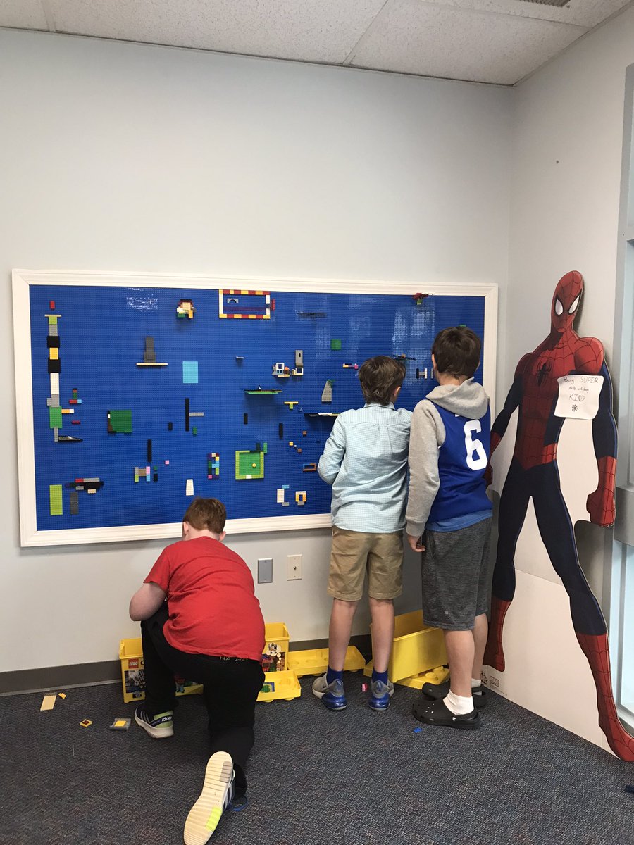 QuashnetLibrary's tweet photo. Choice time in library today. Ss enjoyed #LEGO wall, outdoor reading, ClearTouch math games, and joke books @PrincipalQS #Mashpee @SimplySuzy #QuashnetSchool https://t.co/g47iqQH9IR