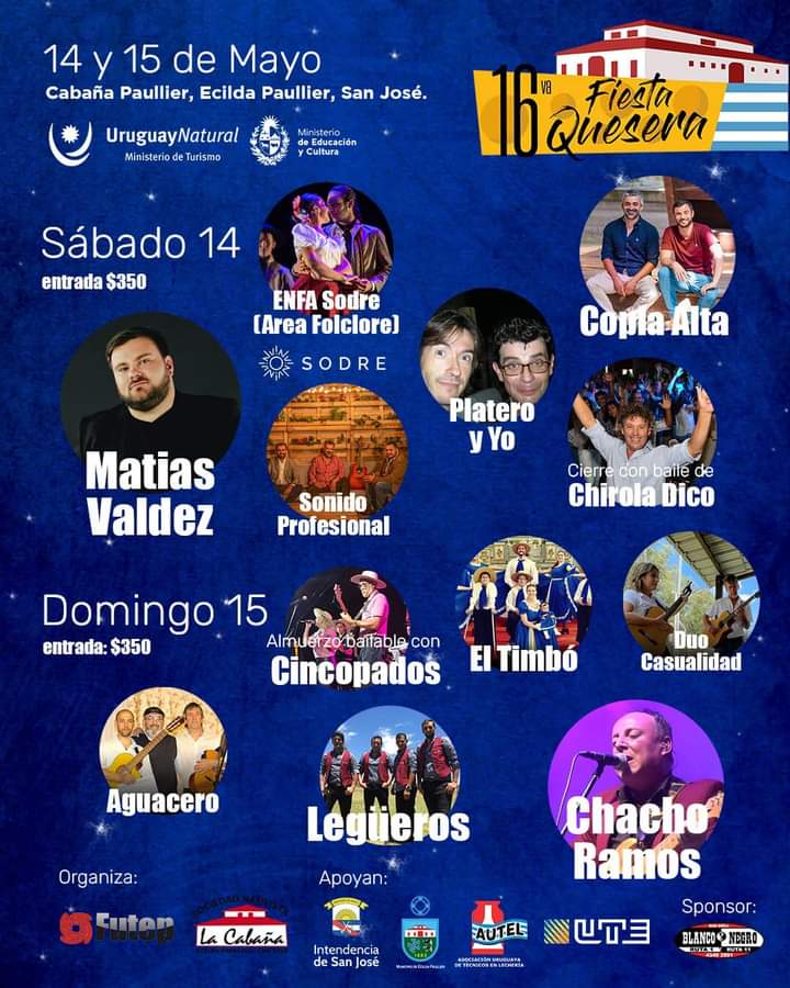 sanjose_turismo's tweet photo. 14 y 15 de Mayo #FiestaQuesera en
#EcildaPaullier #SanJosé
Grandes artistas, expo y actividades en el ruedo +INFO en:
https://t.co/bGJW2u6klU
Bienvenidos!!!!
#CabañaPaullier #FUTEP
#MunicipioEcildaPaullier
@destinosanjose
@regioncentrosur
#UruguayNatural @Uruguay_Natural https://t.co/6nLJaqd4Ad