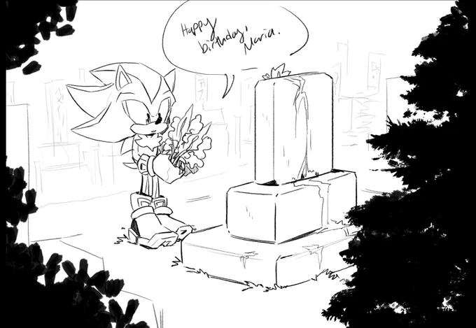 Shadow visits a graveyard 