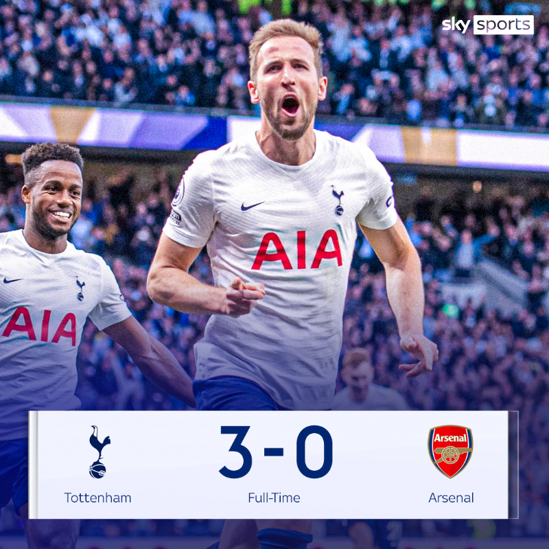 SkySportsPL's tweet photo. Tottenham move one point behind Arsenal in the race for Champions League spots with a BIG #NLD win 👀⚪
