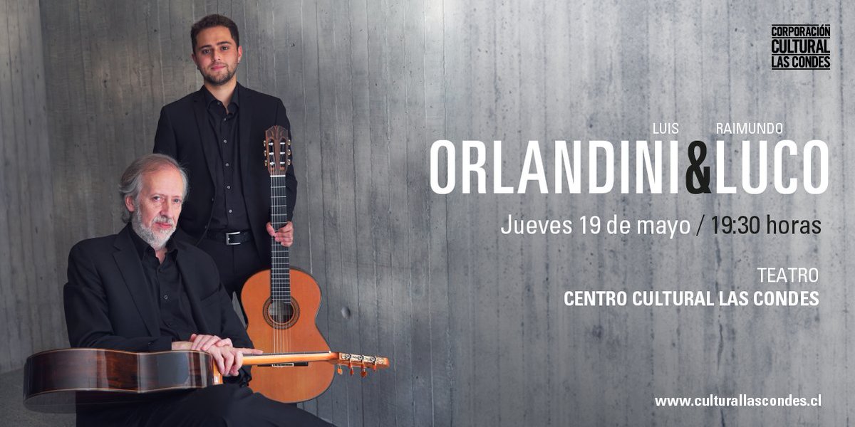 CANJEA YA tu entrada para el #concierto del próximo jueves del dúo de #guitarraclasica🎸 con Luis Orlandini & Raimundo Luco 🎼 🗓️Jueves 19 ⏰19:30 📍Apoquindo 6570 🎟️#gratis previo canje 👉bit.ly/38q9vpx ✅Pase de Movilidad #musica #cultura #lascondes @Muni_LasCondes