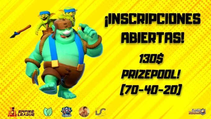 #ClashRoyale

Ya tenemos más de la mitad de equipos inscritos!❤️

Tu equipo ya tiene su plaza para esta edición?🧐

130$ de prizepool!🔥

📌13 Cupos restantes, Información al MD📩

Se agradece❤️🔁