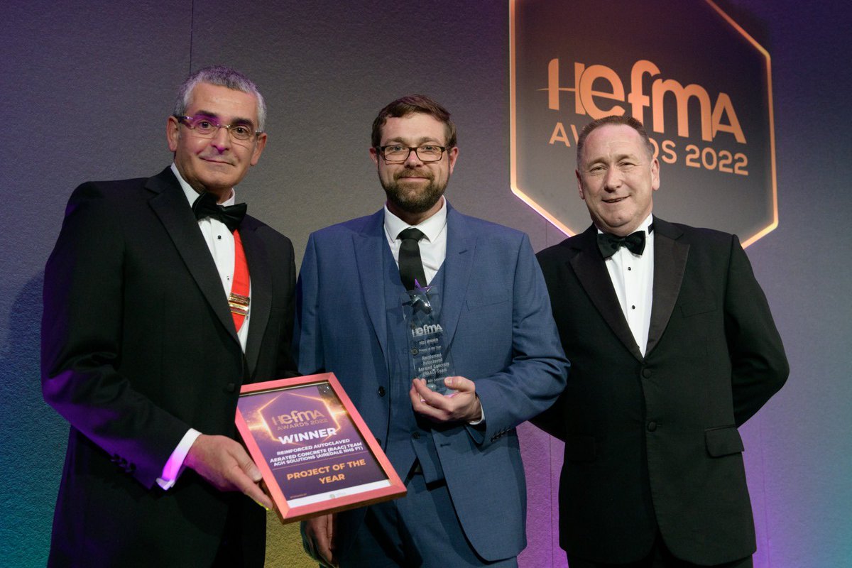 HEFMAUK's tweet photo. Our Project of the Year Award goes to the RAAC project at Airedale NHS FT [AGH Solutions] #HEFMAForum22 Congratulations https://t.co/Q00iLorZlG