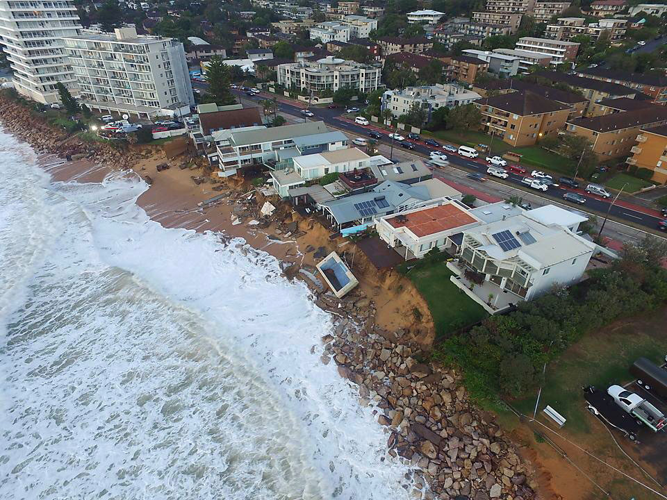 The damage caused at Narrabeen beach in Sydney in the wake of a 2016 storm (Credit: UNSW Sydney)