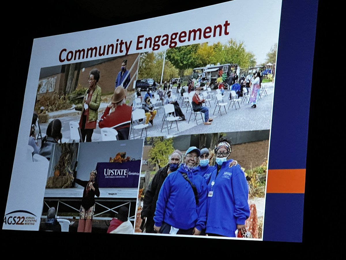 nlundebjerg's tweet photo. Community engagement is getting out into the community and building relationships. #AGS22 #diversityinresearch #geriatrics #thisisgeriatrics #hendersonlecture https://t.co/XH7NPgXnJC