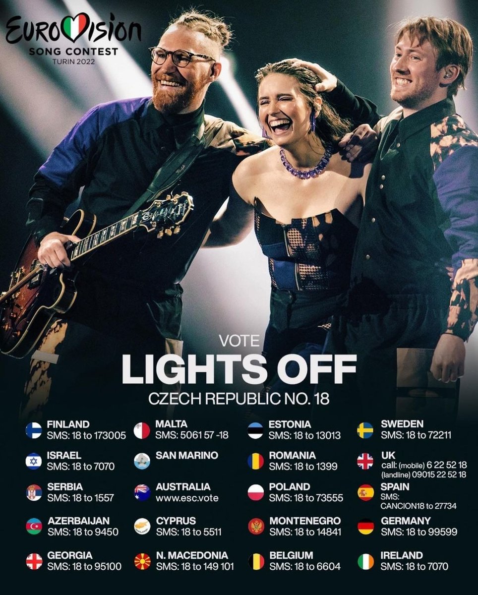 MiraMulko's tweet photo. Please vote #18 🇨🇿 18 ����🇿 18 🇨🇿 18🇨🇿 18 🇨🇿 #Eurovision2022 #ESC2022 #CzechRepublic https://t.co/ok9FJTi1WX