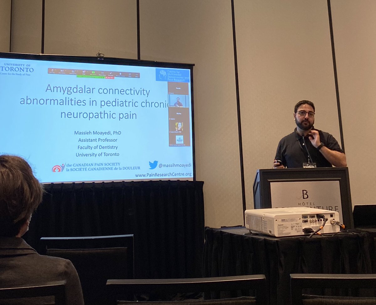 A great talk on pediatric chronic pain by @massihmoayedi @Laura_Simons Marina López Solà and @MelanieNoel - some super exciting work in neuroimaging happening right now!#CanadianPain22 🧠 #neuroimaging #pediatrics