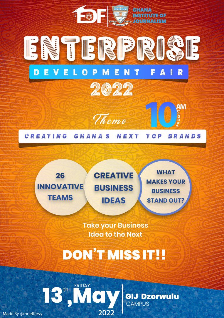 Evans_Adjokatse's tweet photo. It’s tomorrow you can’t miss 
#EDF
#EDFGIJ 
#EDF2022
#EDFMAIDENEDITION #Friday the 13th #Delay @SneakerNyame_ @gyaigyimii @viewsdey https://t.co/4kzSEMTbsD