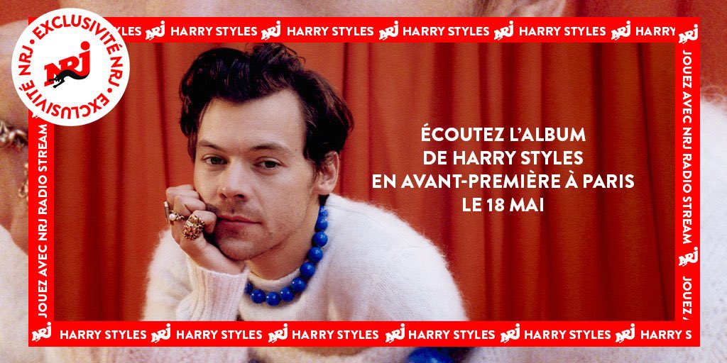 NRJBeauvais's tweet photo. #CONCOURS 🎁 On vous offre votre écoute en avant-première du nouvel album de @Harry_Styles à Paris 🎶🥰
Pour participer :
👉 #RT 🔁et #FAV ❤️ ce tweet
👉 Tweetez #HarryStylesAvecNRJ 
Bonne chance 🍀 #HarrysHouse https://t.co/DVNJuW7jmQ