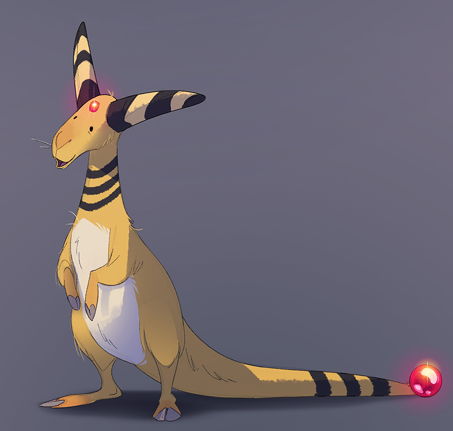 COCONUTMILKYWAY's tweet photo. flaffy and ampharos to go w the mareeps. ampharos is weird w its kangaroo anatomy. https://t.co/95qtw3NOAC