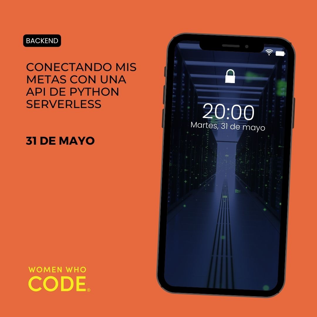 Reserva este 31 de Mayo a las 20:00 p.m! para aprender con nosotras sobre APIs, #Python y #Serverless computing ☁️

Te invitamos al evento de Mayo "Conectando mis metas con una API de Python Serverless" 

#WomenInspiringWomen #WomenInSTEM #WomenWhoCode #WomenInTechnology