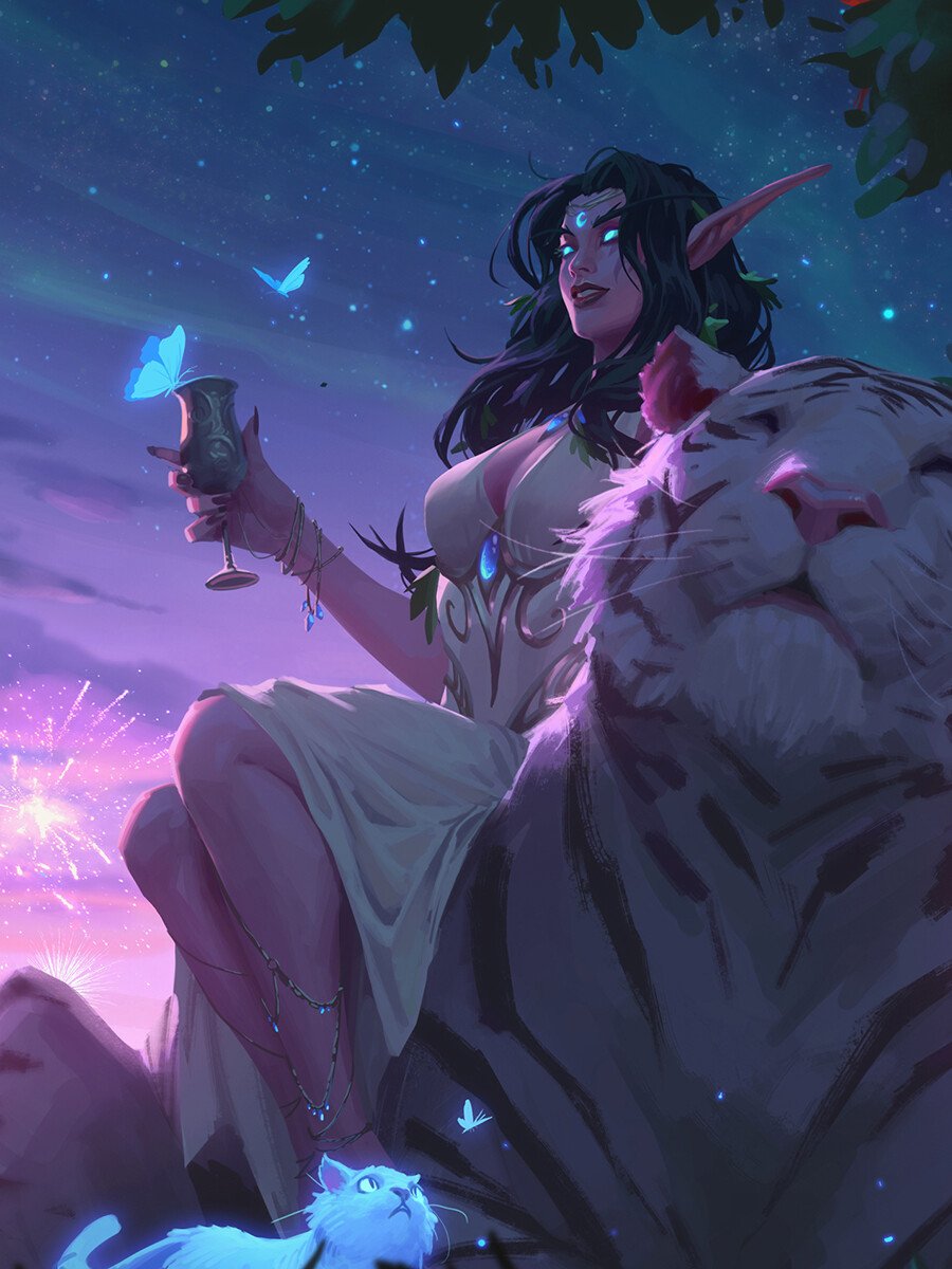 TheArtWarcraft's tweet photo. Tyrande , spring Festival in Darnassus 🌌 🎆

Art by herbie Wang : https://t.co/tVcAHrMW5d

#Azeroth #WorldofWarcraft #Tyrande #art https://t.co/Ob0G2gHVYr