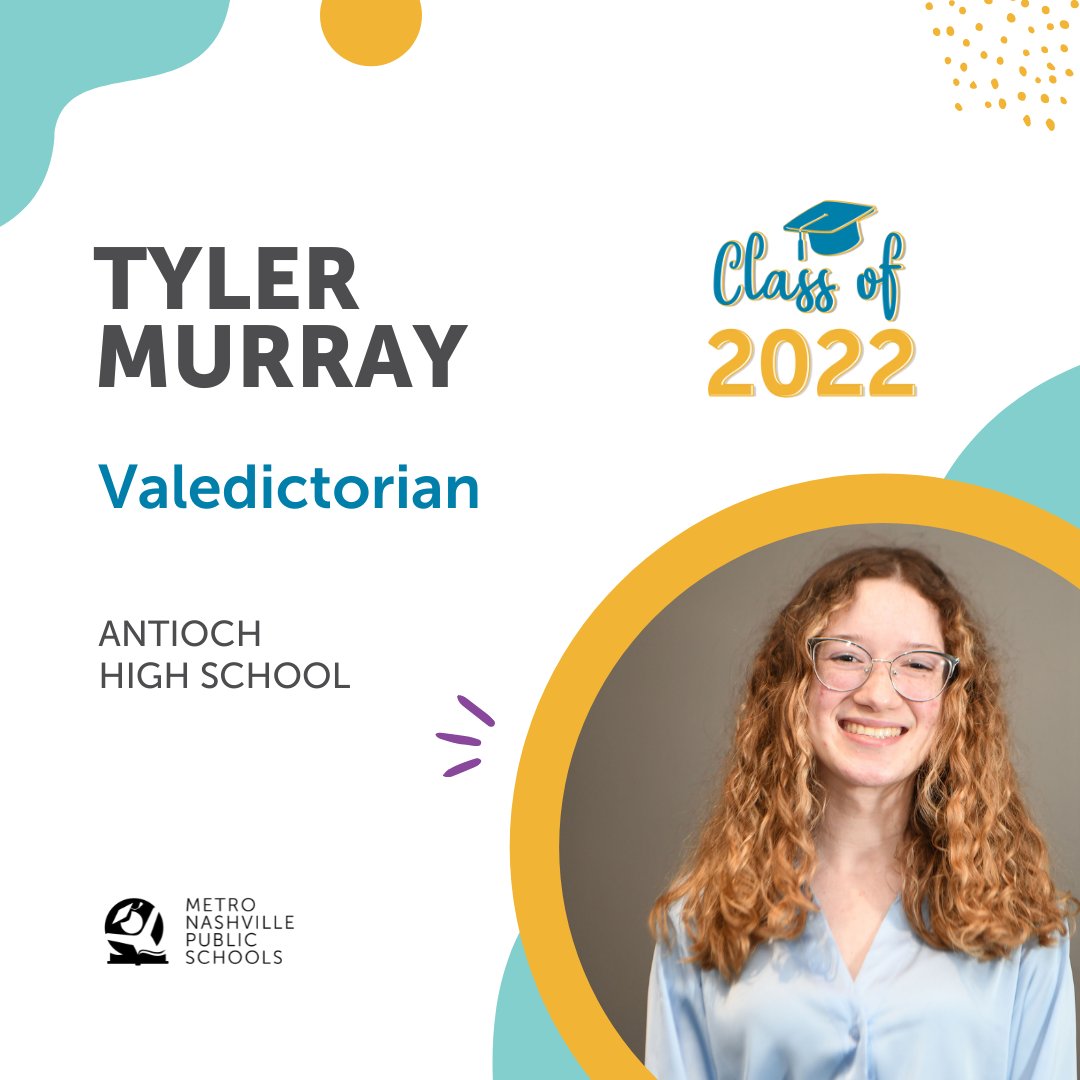 MetroSchools's tweet photo. .@WeAreAntiochHS, three cheers for your #Classof2022 Valedictorian Tyler Murray and Salutatorian Sosana Taky! 

Antioch's graduation is 2 p.m. Sunday, May 22. The livestream link is on the @MetroSchools Facebook events tab and on https://t.co/CWhwSaclKJ

Congratulations to all!🎓 https://t.co/1j8wFj9lt5