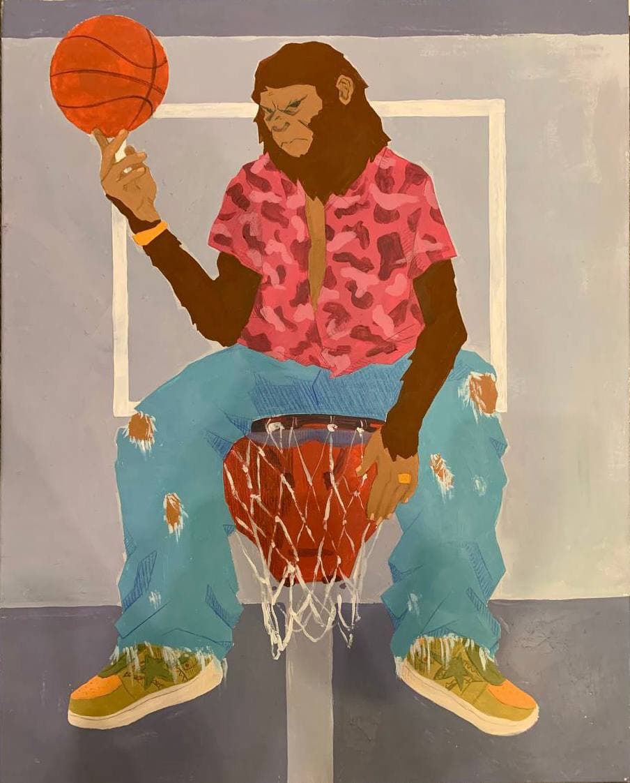 temkaBETEPOK's tweet photo. Hi guys it's me again!
Since I love basketball, I decided to make art in this theme!
I hope you enjoy my new style🤖👽🙉
@trippinapes 
@KulbikC 
@CryptoniteApe
@QueenH__ https://t.co/9JhGTGcSdq