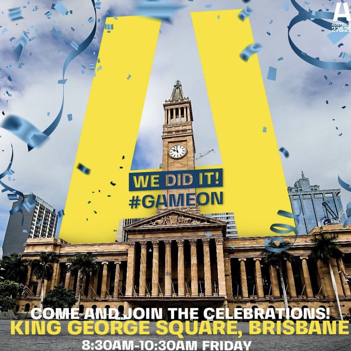 _condo's tweet photo. Good luck to @thegembagroup team scattered across the country this morning to help  @RugbyAU celebrate being awarded the 2027 and 2029 World Cups!!! 🏆 Now it’s really #GameOn https://t.co/ozV1oPzymg