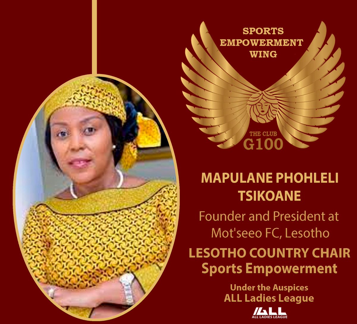 It is a honor for us to Welcome Dear Mapulane Phohleli <a href="/motseeo_fc/">Motšeeo FC</a> as #Lesotho Country Chair #Sports #Empowerment Wing to keep on working with all of us to #NivelarLaCancha <a href="/G100wefleaders/">G100</a> <a href="/ALLLadiesLeague/">ALL Ladies League-Sisters Beyond Borders</a> <a href="/harbeenarora/">Dr. Harbeen Arora Rai</a> #Deportes #MujeresEnElDeporte in &amp; out the field Mundial ❤