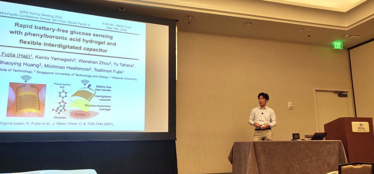 Hajime Fujita (Haji) (@hftech96) on Twitter photo So excited to talk about our amazing international collaborative work w/ the Hashimoto group <a href="/SoftFluidics/">SoftFluidics Group @ SUTD</a> <a href="/sutdsg/">SUTD Singapore</a>! #S22MRS So excited to talk about our amazing international collaborative work w/ the Hashimoto group <a href="/SoftFluidics/">SoftFluidics Group @ SUTD</a> <a href="/sutdsg/">SUTD Singapore</a>! #S22MRS