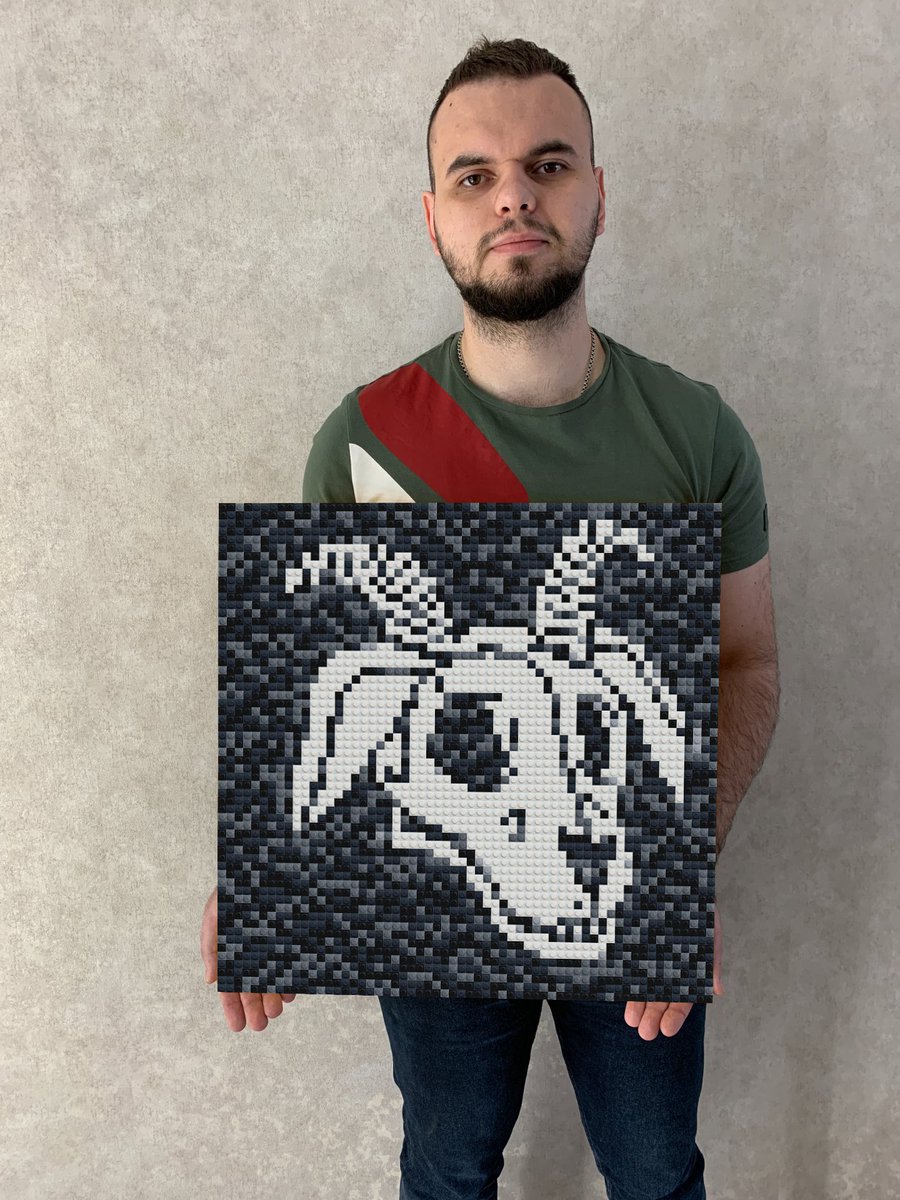 Calmkeeper7338's tweet photo. Just ended my pixel lego art for such gorgeous project @GreatGoatsNFT. 12 hours of non stop work and I can share it with u my fam @nottysol https://t.co/gevQHVQW3m