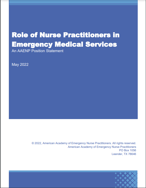 Chivas_EMS_NP's tweet photo. Exciting times are ahead for NPs interested in EMS. Read the new position statement released this week by AAENP. I'm thankful to have co-authored this document with three amazing individuals (@JacobMillerACNP, Warren Shaulis, and Sarah Somers). #EMSNP @AAENP2 https://t.co/GnVvNlj041
