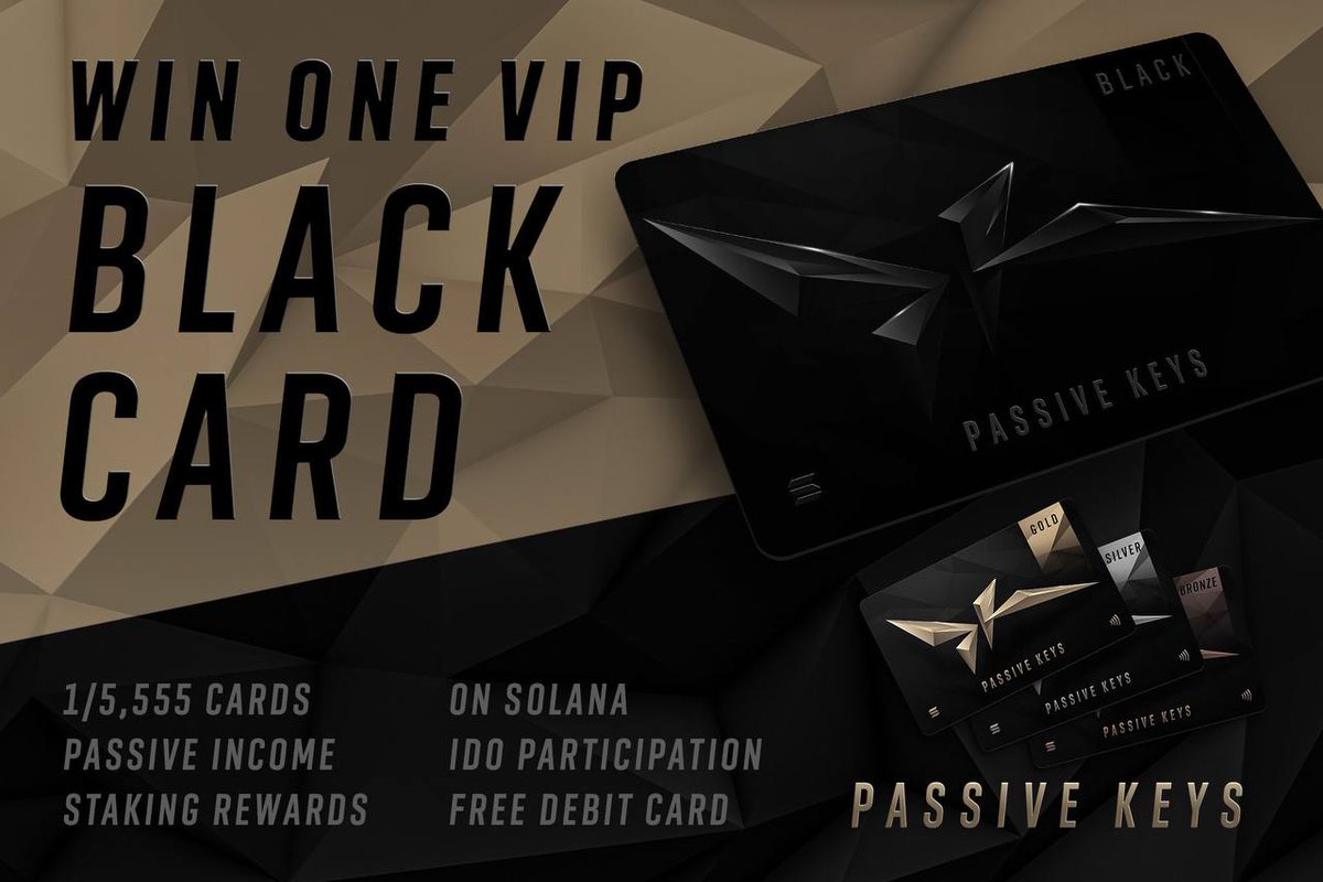 Gooddyo1's tweet photo. Hello guys.
@PassiveKeys #NFT is a collection of 5,555 membership style card keys built on #Solana.Holders of @PassiveKeys NFTs will receive debit card to shop online and lots of benefits. For WL spot join discord https://t.co/shM4YBRE6Y
#passivekeys #KEYS @ManuelNFTs https://t.co/W3YNeNFqYX