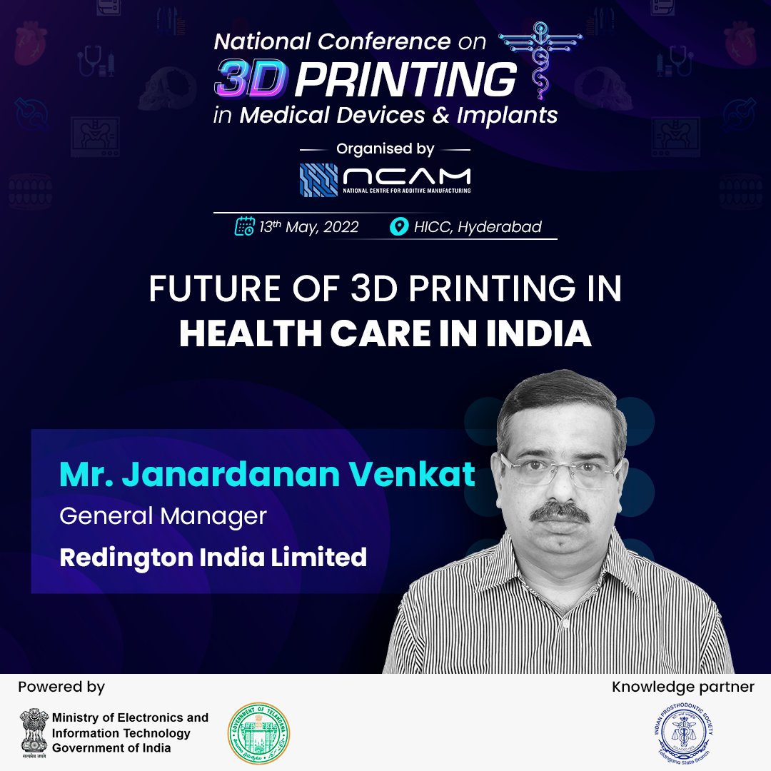 National Centre for Additive Manufacturing (NCAM) (@ncam_foundation) on Twitter photo Meet Our Speaker
Venkat Janardanan, General Manager, Redington Group
One of the panellists for the discussion on "Future of 3D Printing in Health Care in India."
Register Now bit.ly/3yfErTY
@Redington_India <a href="/jayesh_ranjan/">Jayesh Ranjan</a> Meet Our Speaker
Venkat Janardanan, General Manager, Redington Group
One of the panellists for the discussion on "Future of 3D Printing in Health Care in India."
Register Now bit.ly/3yfErTY
@Redington_India <a href="/jayesh_ranjan/">Jayesh Ranjan</a>