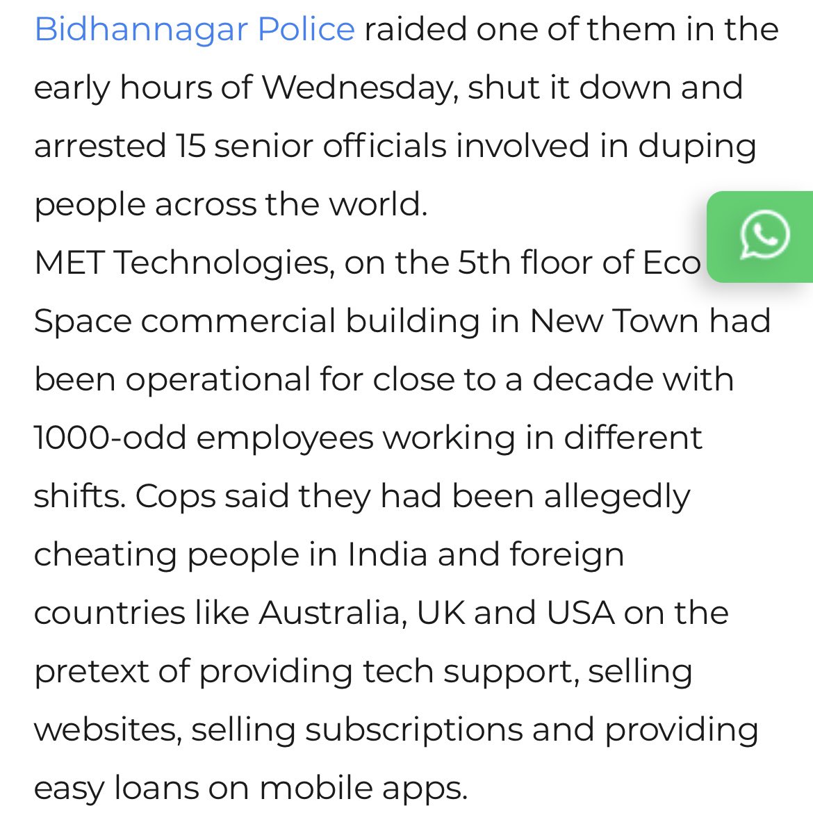 HERE WE GO!! 1 of the call centers that we featured (been operation for a DECADE) is shut down. 15 senior officials arrested. This is just the first battle. We’ve had some encouraging discussions with the <a href="/KolkataPolice/">Kolkata Police</a>. This is their moment though. The world is watching.